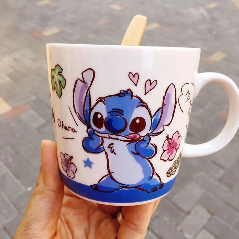 Original Disney Stitch Mickey Mouse Donald Duck Ceramic Water Cup Cartoon Chip and Dale Mug Anime Coffee Cup with Wooden Spoon
Original Disney Stitch Mickey Mouse Donald Duck Ceramic Water Cup Cartoon Chip and Dale Mug Anime Coffee Cup with Wooden Spoon