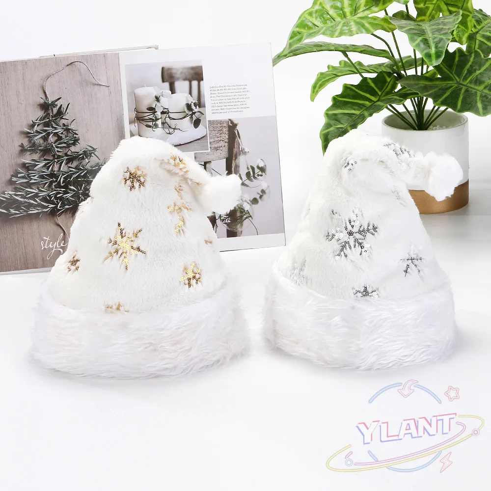 White Plush Christmas Hat Golden Sliver Snowflake Santa Claus Hat Xmas Warm Hat Adults Favor Noel Decor For Home 2022
White Plush Christmas Hat Golden Sliver Snowflake Santa Claus Hat Xmas Warm Hat Adults Favor Noel Decor For Home 2022