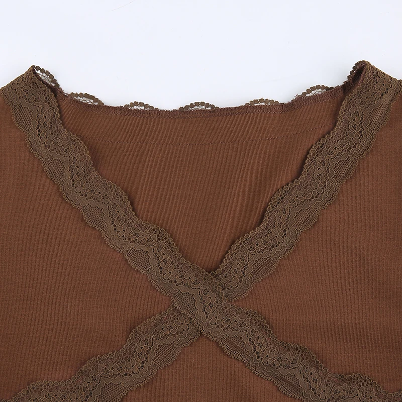 Lace Patchwork Aesthetic Crop Tops Autumn Women V-neck Lace Cotton Tshirts Long Sleeves Skinny Cropped Tops Brown
Lace Patchwork Aesthetic Crop Tops Autumn Women V-neck Lace Cotton Tshirts Long Sleeves Skinny Cropped Tops Brown