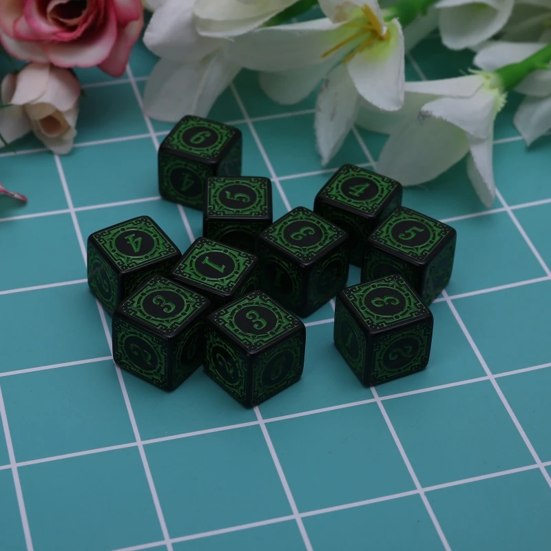 10Pcs D6 Polyhedral Dice Square Edged Numbers 6 Sided Dices Beads Table Board Role Play Game
10Pcs D6 Polyhedral Dice Square Edged Numbers 6 Sided Dices Beads Table Board Role Play Game
