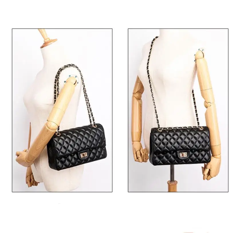 

Timeless Women Leather Handbag Quilted Crossbody Shoulder Bag Flap Chain Bag Ladies Fashion Design Totes Lambskin