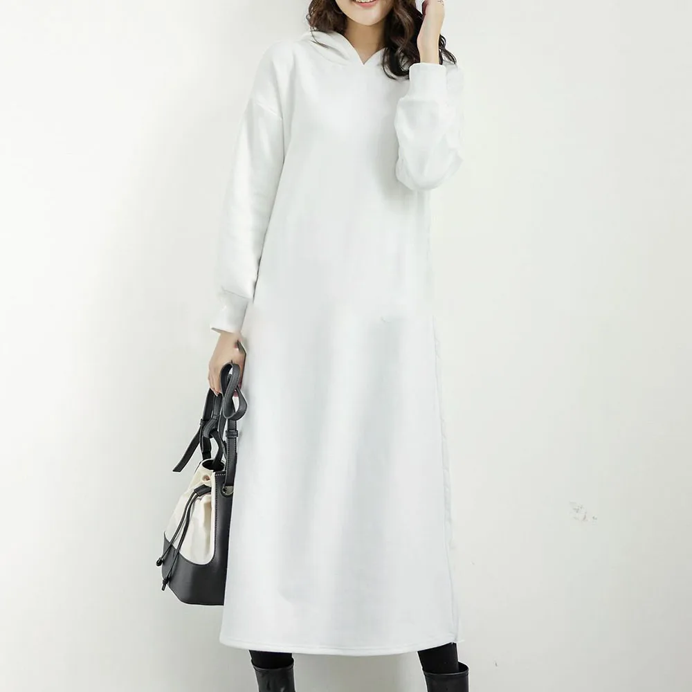 Sweater Dress Hooded Plus Velvet Stitching Pullover Loose 2020 New Japanese Style Suit Winter Fall Femm Casual Loose Vestidos
Sweater Dress Hooded Plus Velvet Stitching Pullover Loose 2020 New Japanese Style Suit Winter Fall Femm Casual Loose Vestidos