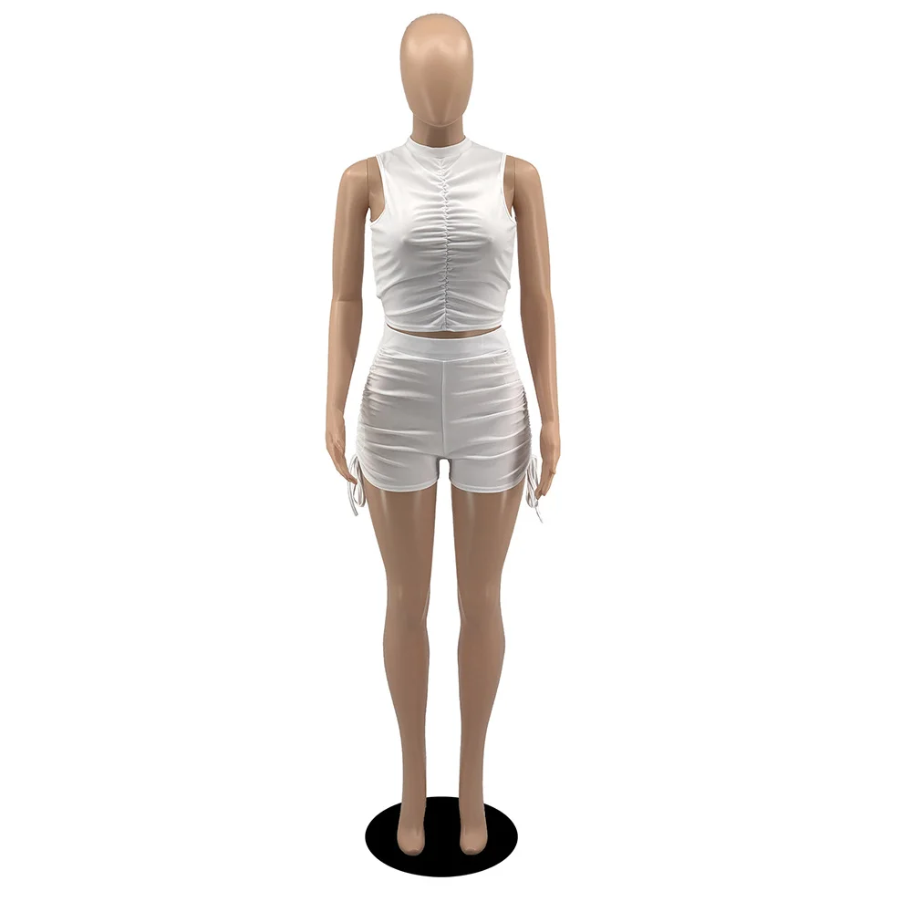 Sexy Bodycon Ruched Two Piece Short Sets Summer Clothes for Women Sleeveless Crop Tops and Bodycon Shorts Loungewear Tracksuits
Sexy Bodycon Ruched Two Piece Short Sets Summer Clothes for Women Sleeveless Crop Tops and Bodycon Shorts Loungewear Tracksuits