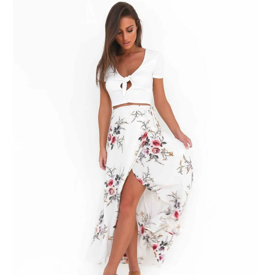 2021 Summer Long Floral Skirt Retro Holiday Beach Skirt Split irregular lace-up skirt Flower print midi skirt 
2021 Summer Long Floral Skirt Retro Holiday Beach Skirt Split irregular lace-up skirt Flower print midi skirt