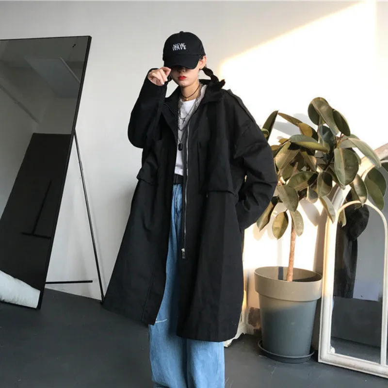 Women Cargo Trench Oversize Solid Vintage Casual Loose Zipper Long Jacket Streetwear Japanese Style Retro Unisex Coat BF Ins
Women Cargo Trench Oversize Solid Vintage Casual Loose Zipper Long Jacket Streetwear Japanese Style Retro Unisex Coat BF Ins