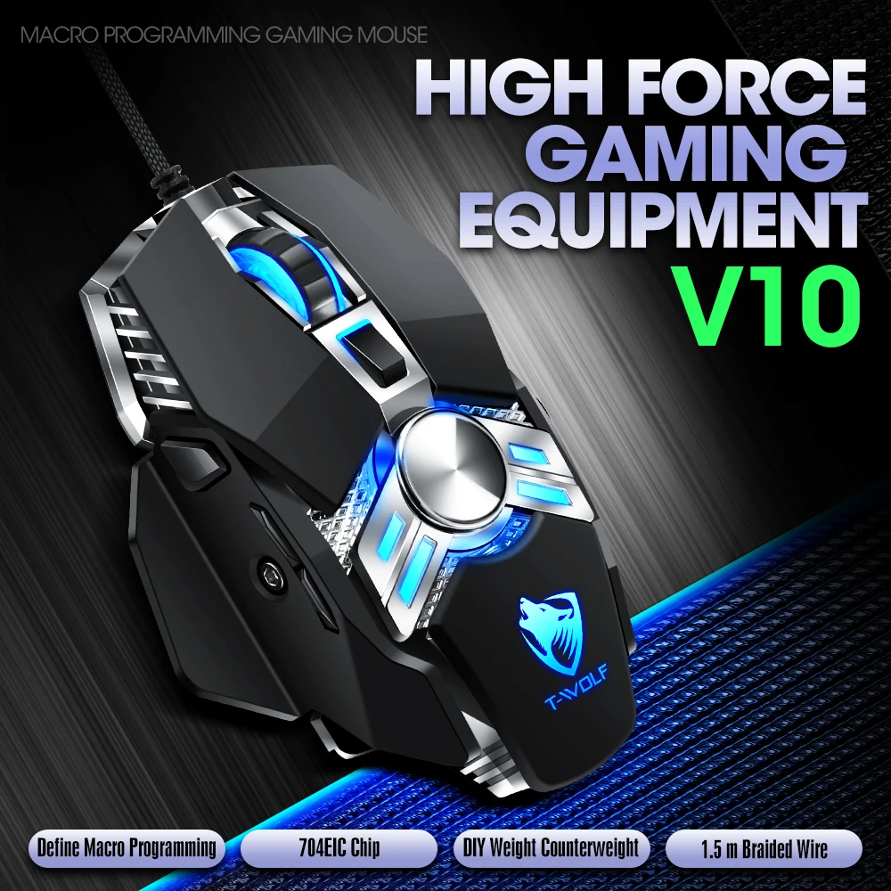Ray Wolf V10 luminous aggravating e-sports gaming mouse desktop USB Internet cafe wired mouse macro definition
Ray Wolf V10 luminous aggravating e-sports gaming mouse desktop USB Internet cafe wired mouse macro definition