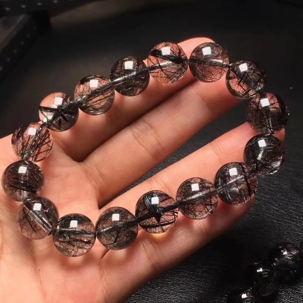 Top Natural Black Rutilated Quartz Crystal Bracelet 13mm Women Men Clear Big Round Beads Wealthy Stone From Brazil AAAAA
Top Natural Black Rutilated Quartz Crystal Bracelet 13mm Women Men Clear Big Round Beads Wealthy Stone From Brazil AAAAA