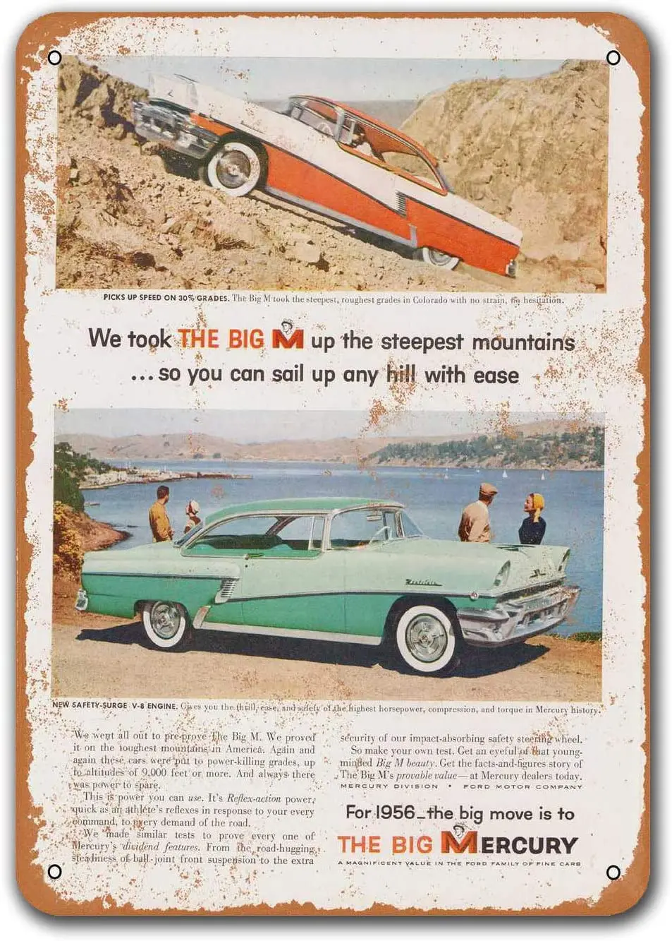 1956 Mercury Automobiles Tin Metal Signs Vintage Cars, Sisoso Plaques Poster Garage Bar Retro Wall Decor 12x16 inch
1956 Mercury Automobiles Tin Metal Signs Vintage Cars, Sisoso Plaques Poster Garage Bar Retro Wall Decor 12x16 inch