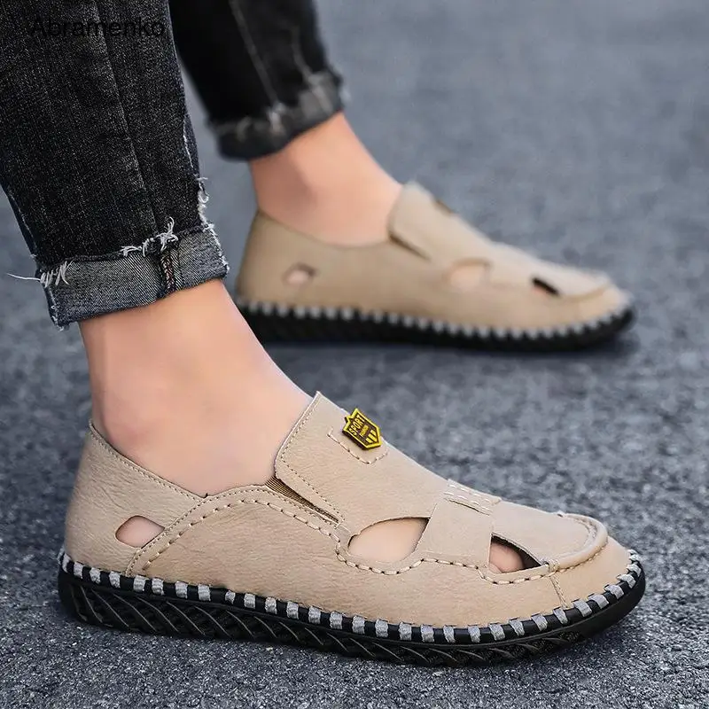 Summer Men's Sandals Leather Breathable High Quality Beach Sandals Slippers Hollow Shoes Men Shoes Outdoor Male Shoes 39-48
Summer Men's Sandals Leather Breathable High Quality Beach Sandals Slippers Hollow Shoes Men Shoes Outdoor Male Shoes 39-48