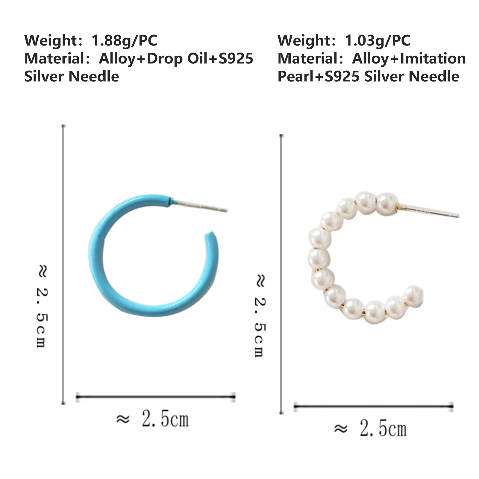 Acrylic Hoop Earrings White & Blue Imitation Pearl C Shape Asymmetry Asymmetric Earrings For Women Girl Party Club Jewelry Gifts
Acrylic Hoop Earrings White & Blue Imitation Pearl C Shape Asymmetry Asymmetric Earrings For Women Girl Party Club Jewelry Gifts