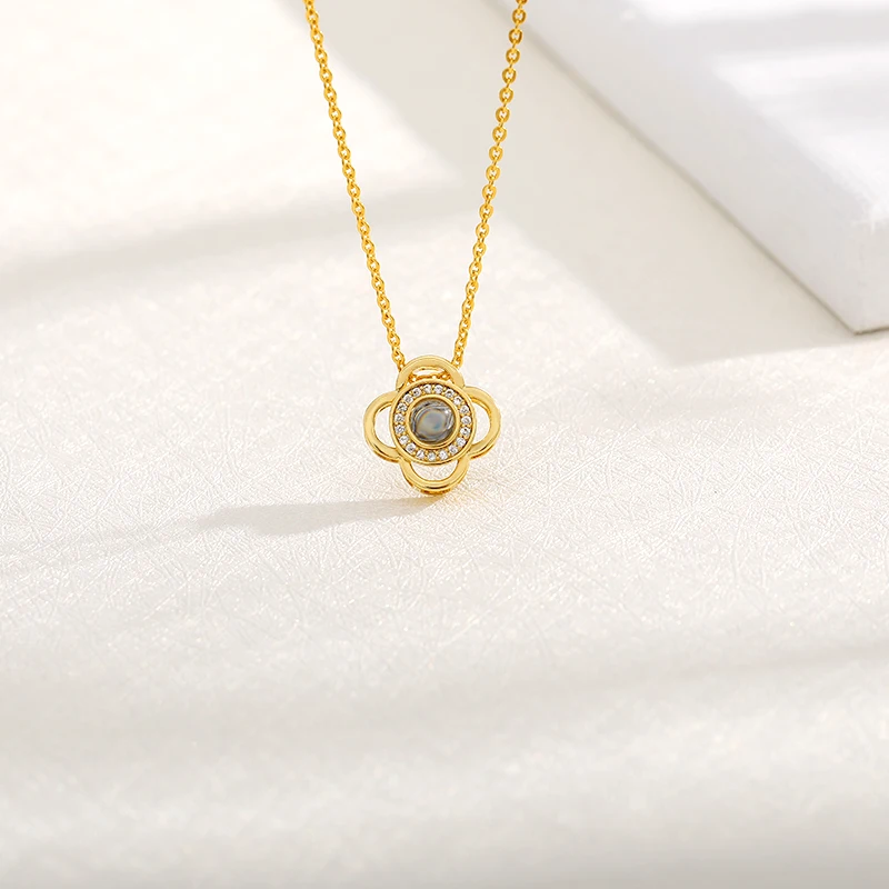 Boho Necklace For Women Valentine's Day Gift 100 Languages I Love You Creative Zircon Charm Projection Jewelry Flower Necklaces
Boho Necklace For Women Valentine's Day Gift 100 Languages I Love You Creative Zircon Charm Projection Jewelry Flower Necklaces