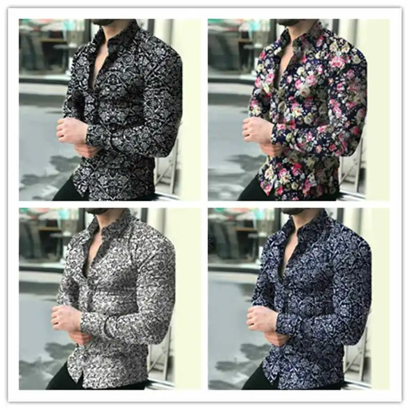 Casual Fashion Business Tops Men Shirts Sleeve Long T-Shirt Slim Printed man Long sleeve casual shirt Size M-5XL
Casual Fashion Business Tops Men Shirts Sleeve Long T-Shirt Slim Printed man Long sleeve casual shirt Size M-5XL