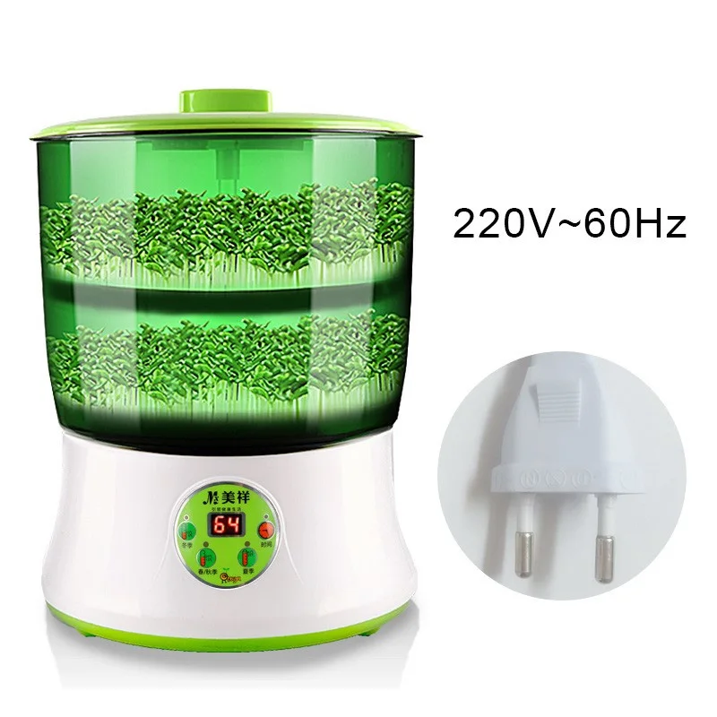 

2 Layers Intelligent Bean Sprouts Machine Household Automatic Bean Sprouter 220V Green Seeds Growing Automatic Bean Sprout
