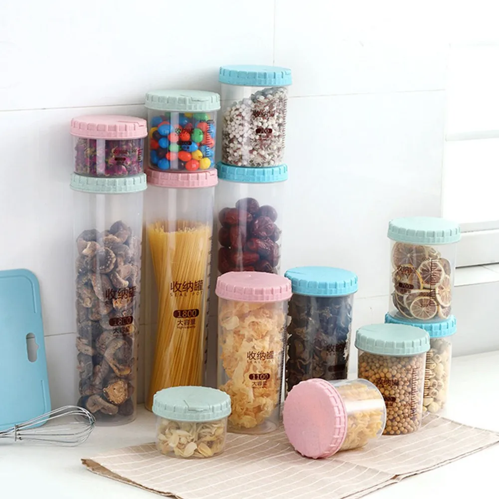 600-1000ML Kitchen Sealed Bottles Kitchen Storage Box Transparent Food Canister Keep Fresh New Clear Container For Kitchen
600-1000ML Kitchen Sealed Bottles Kitchen Storage Box Transparent Food Canister Keep Fresh New Clear Container For Kitchen