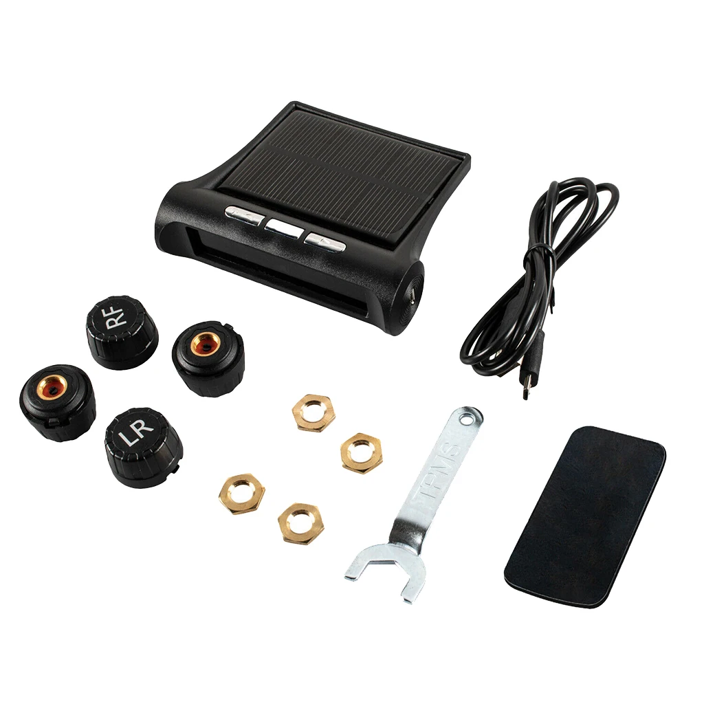 TPMS Solar Car Tire Pressure Monitoring System Gauge + 4 External Sensor Kit
TPMS Solar Car Tire Pressure Monitoring System Gauge + 4 External Sensor Kit