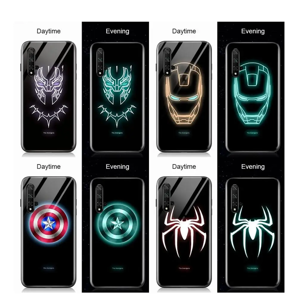 Роскошный светящийся стеклянный чехол для Huawei Honor 7X 8 9 10 20 lite 8A 8C 8X 9i 10I 20i PLAY Note10 P Smart