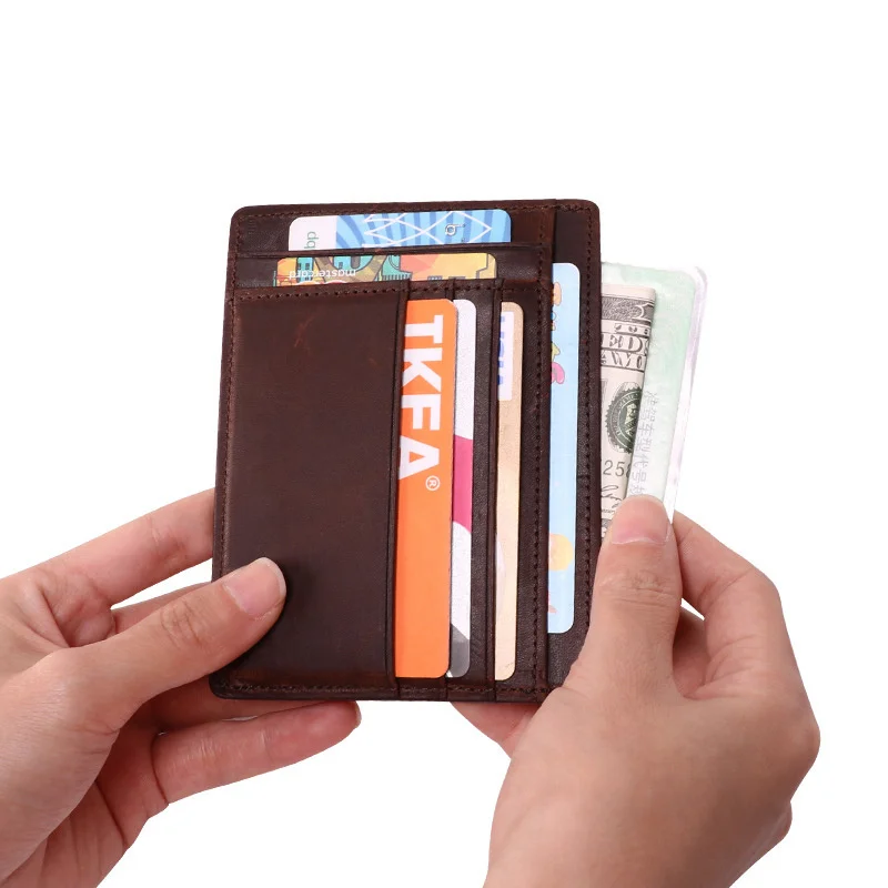 Ультратонкий Мягкий кошелек из 100% натуральной кожи миниатюрный бумажник для