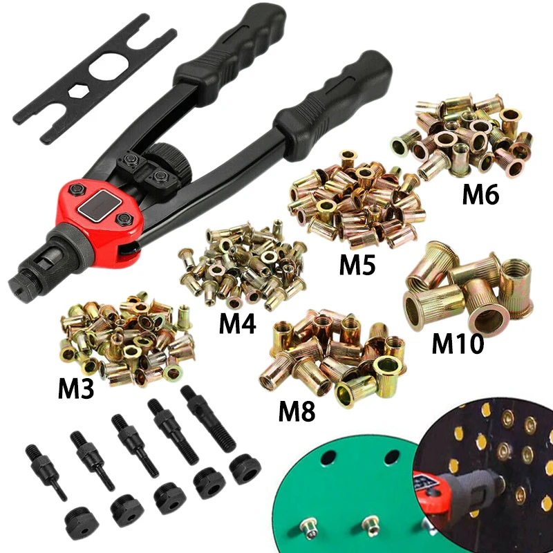 1 Set M3 M4 M5 M6 M8 M10 Automatic Rivet Tool Kit Dual-Hand Manual Wrench & Nut Set BT-605 Replacement Part
1 Set M3 M4 M5 M6 M8 M10 Automatic Rivet Tool Kit Dual-Hand Manual Wrench & Nut Set BT-605 Replacement Part