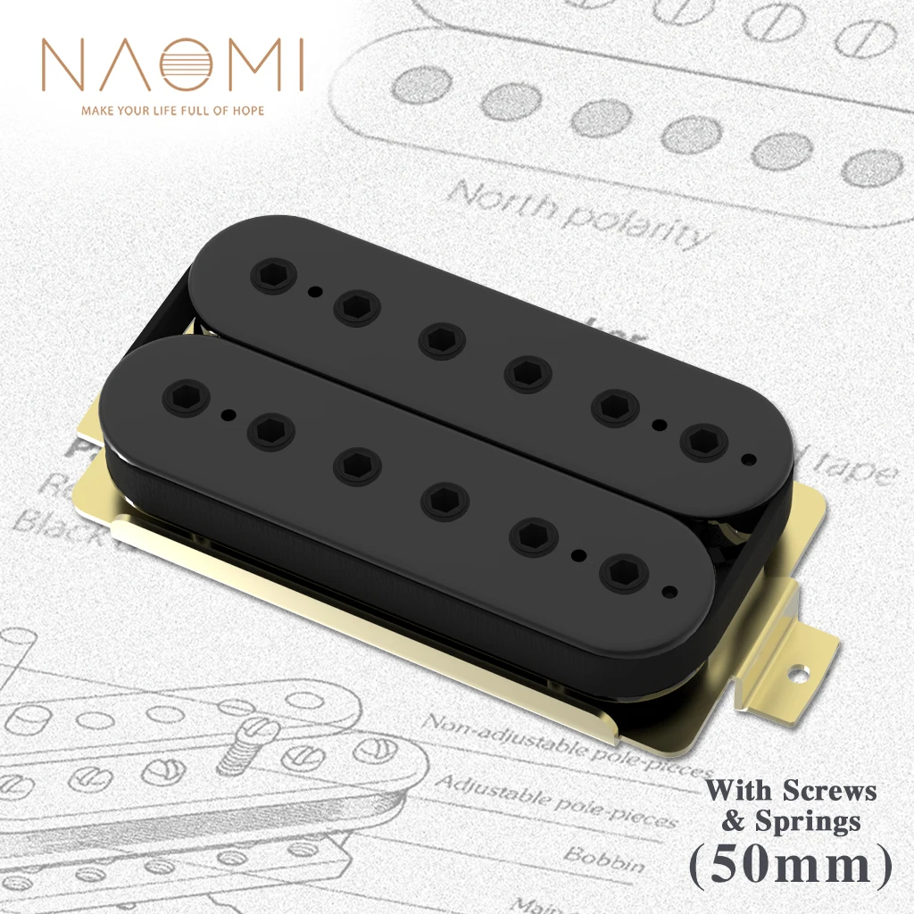 NAOMI Humbucker Electric Guitar Pickup Adjustable Hexagonal Screw Pole Pieces Ideal For Electric Guitar Neck Position 50mm 
NAOMI Humbucker Electric Guitar Pickup Adjustable Hexagonal Screw Pole Pieces Ideal For Electric Guitar Neck Position 50mm
