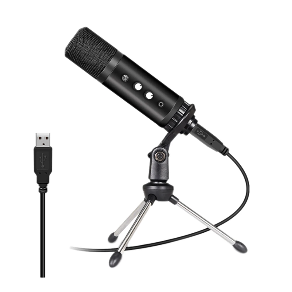 USB Microphone Cardioid Microphone with Headphone Monitor 3.5 mm Jack and Volume Knob for Live Broadcast Game Recording
USB Microphone Cardioid Microphone with Headphone Monitor 3.5 mm Jack and Volume Knob for Live Broadcast Game Recording