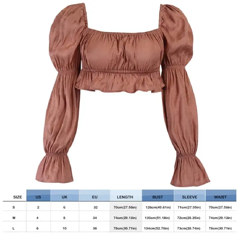 Long Sleeve Solid Tops Ladies Trumpet Sleeve Pleated Ruffled Splicing Party Club Blouses Women Square Collar Sexy Streetwear
Long Sleeve Solid Tops Ladies Trumpet Sleeve Pleated Ruffled Splicing Party Club Blouses Women Square Collar Sexy Streetwear