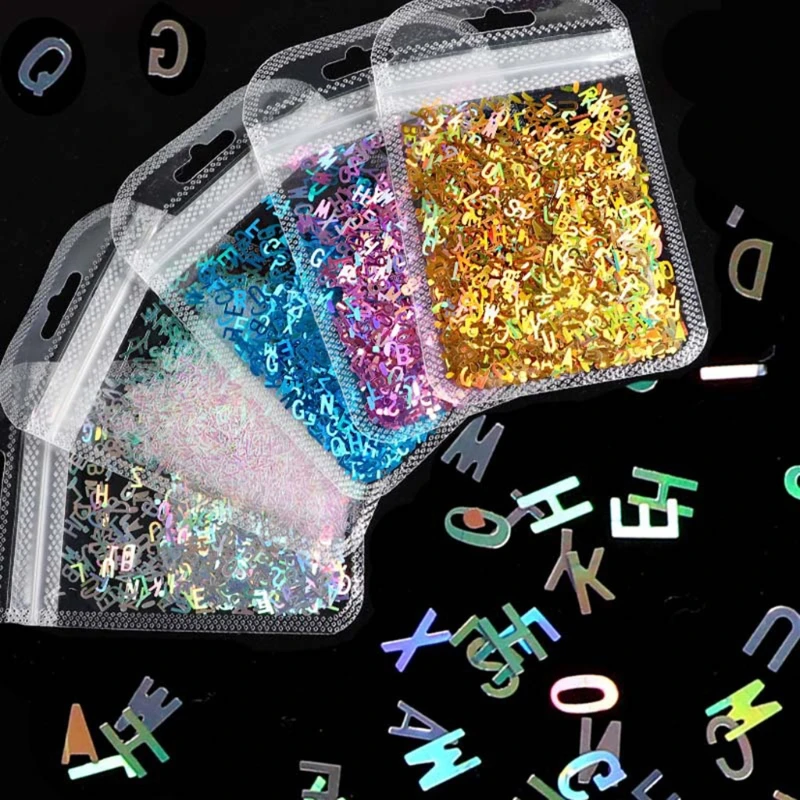 

English Letters Glitter Sequins Flakes Resin Epoxy Mold Fillings Nail Art Decor