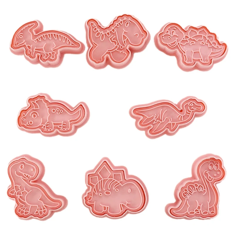 8 Pieces Dinosaur Shape Cookie Moulds Plastic Material Fondant Push-type Household Cookie Cutter Mold Gifts for Children
8 Pieces Dinosaur Shape Cookie Moulds Plastic Material Fondant Push-type Household Cookie Cutter Mold Gifts for Children