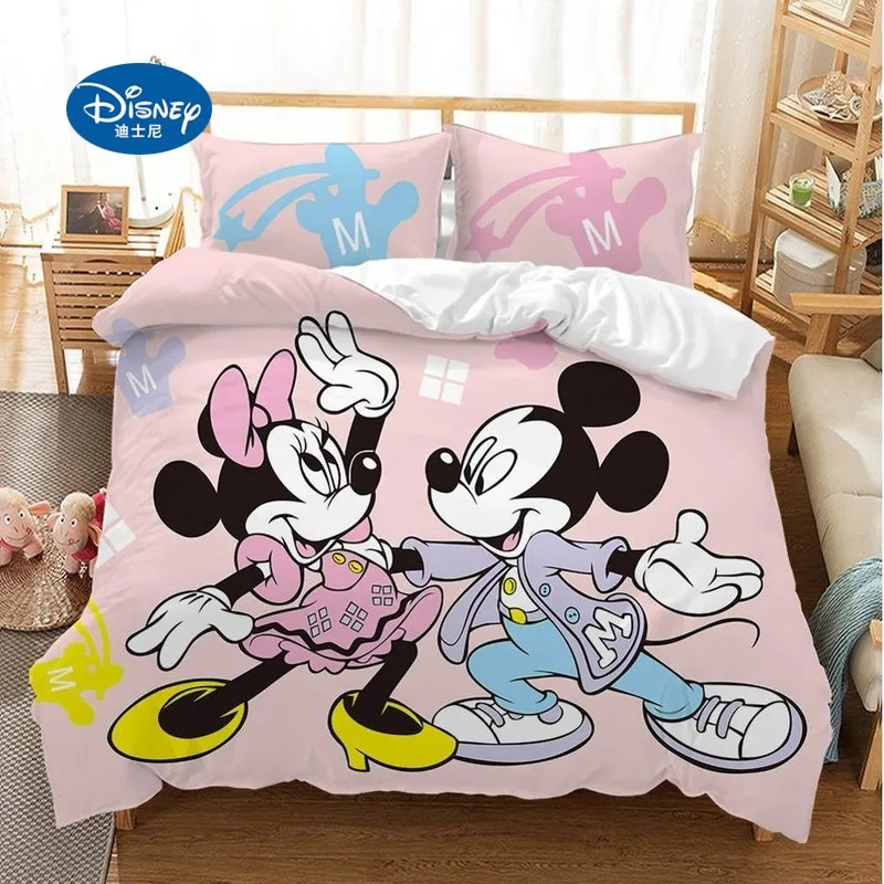 

Disney Cartoon Bedding set Mickey Minnie Duvet cover singe twin King Queen size twin bedding set bedding set luxury