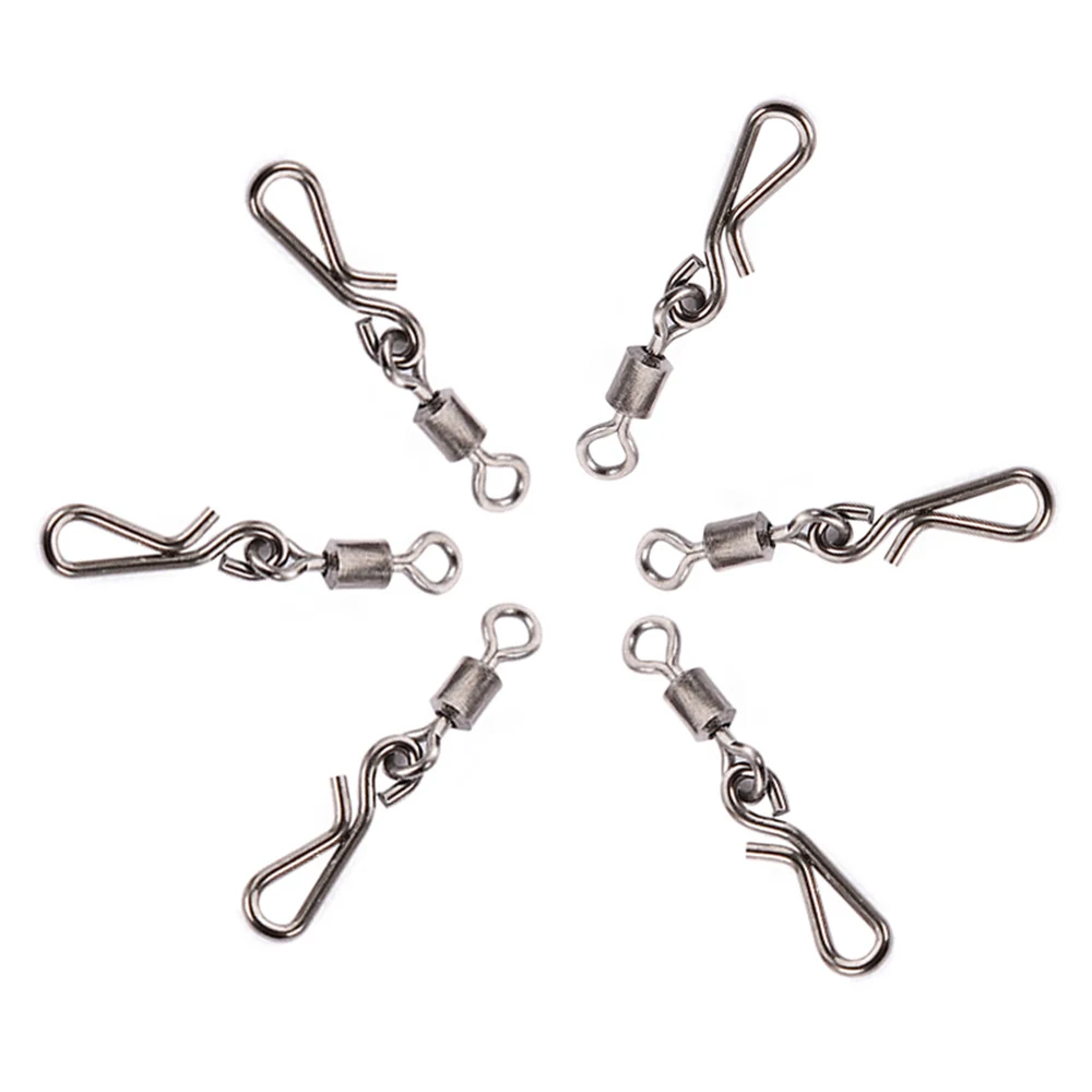 50Pcs/Lot 2# 4# 6# 8# 10# Rolling Fishing Swivel With Buckle Snap Sea Fishing Rolling Swivels Connector Carp Fishing Accessories
50Pcs/Lot 2# 4# 6# 8# 10# Rolling Fishing Swivel With Buckle Snap Sea Fishing Rolling Swivels Connector Carp Fishing Accessories