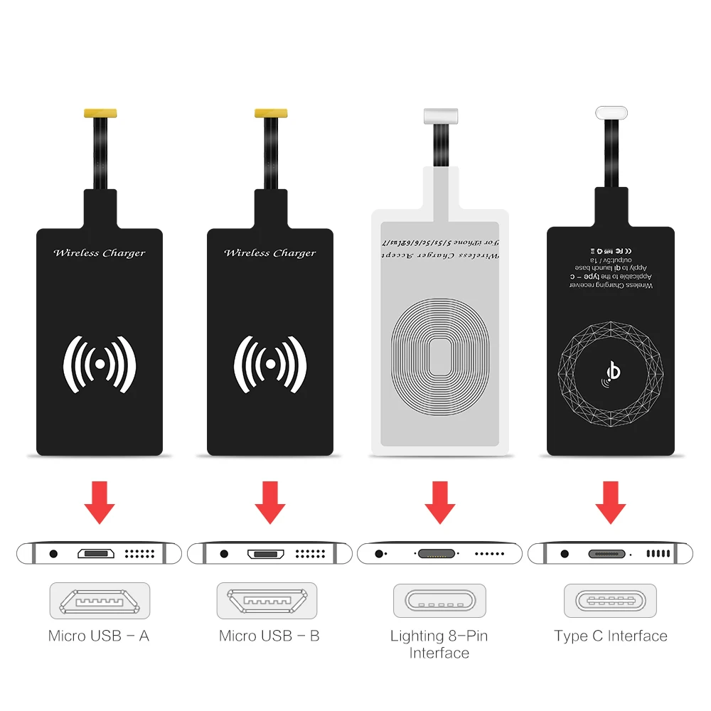 Micro USB Type C Universal Fast Wireless Charger adapter For Samsung huawei For iPhone For Android Qi Wireless Charging Receiver
Micro USB Type C Universal Fast Wireless Charger adapter For Samsung huawei For iPhone For Android Qi Wireless Charging Receiver