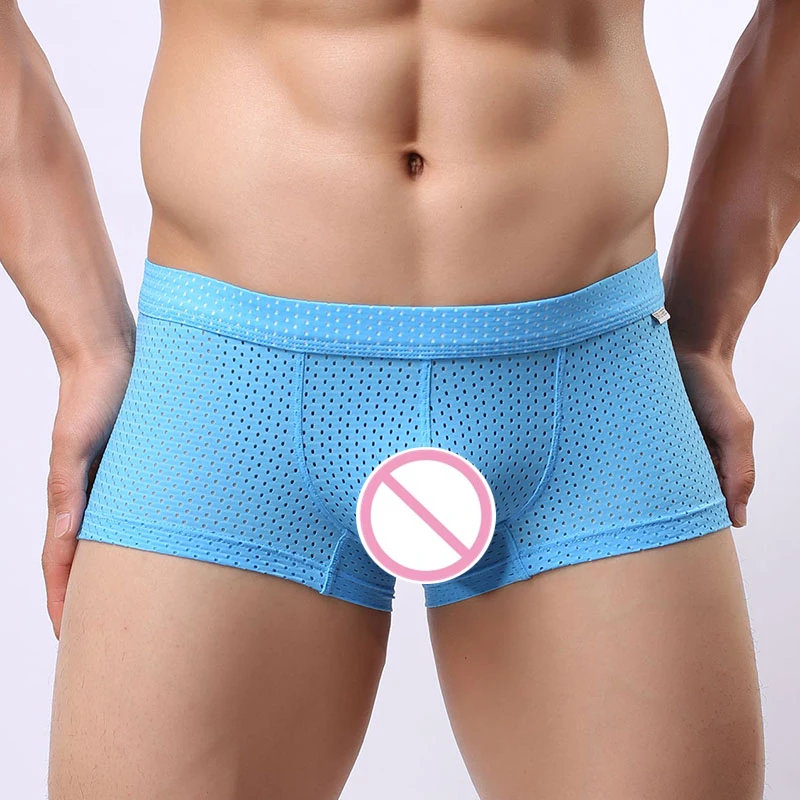 Fashion Men Underwear Boxers Shorts Cuecas Sexy Bikini Male Panties Mesh Breathable Soft Underpants Lingeries Slip Hombre | Мужская