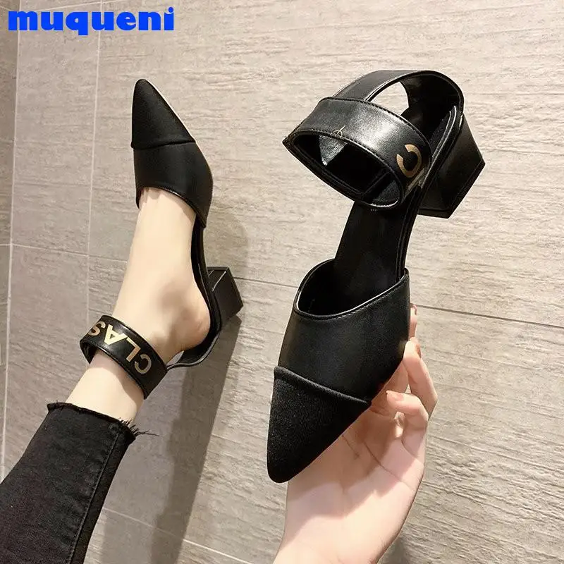 Pumps Sandal Heels 2021 Summer Buckle Strap Sandals Female Pointed Toe Hollow Thick Heel Single Shoes Modern Sandals Sandalias
Pumps Sandal Heels 2021 Summer Buckle Strap Sandals Female Pointed Toe Hollow Thick Heel Single Shoes Modern Sandals Sandalias