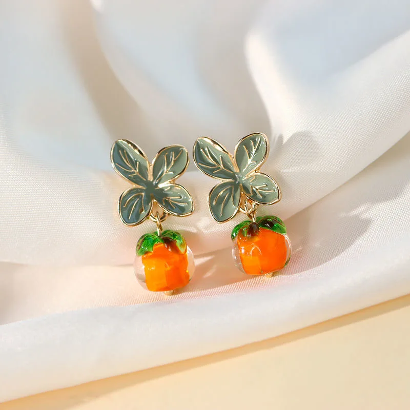 YOUNQ 925 Sterling Silver "Persimmon Ruyi" Resin Earrings Fresh and Sweet Drop Earrings for Girls Birthday Jewelry Gift SBE008
YOUNQ 925 Sterling Silver "Persimmon Ruyi" Resin Earrings Fresh and Sweet Drop Earrings for Girls Birthday Jewelry Gift SBE008