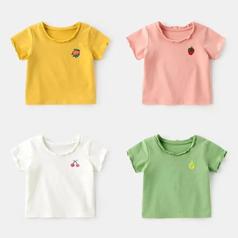 Kids Clothing Summer New Toddler Girl Short Sleeve T Shirt Cute Cherry Strawberry Print Baby Cotton T-shirts Children Girls Tees
Kids Clothing Summer New Toddler Girl Short Sleeve T Shirt Cute Cherry Strawberry Print Baby Cotton T-shirts Children Girls Tees