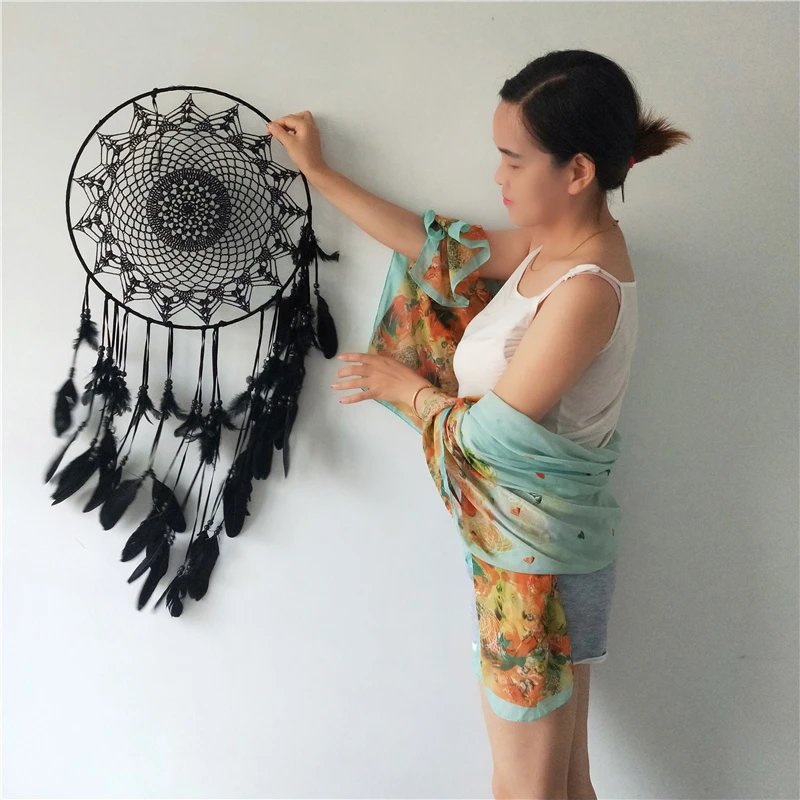 Big Large Round 40CM Black Dream Catchers Vintage Rustic Home Decor Ornaments Wall Hanging Dreamcatcher Bedding Room Decorations
Big Large Round 40CM Black Dream Catchers Vintage Rustic Home Decor Ornaments Wall Hanging Dreamcatcher Bedding Room Decorations