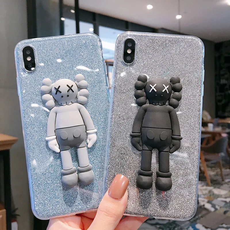 Брендовая 3D силиконовая кукла блестящая мягкая чехол для телефона iphone X XR XS 11 Pro MAX
