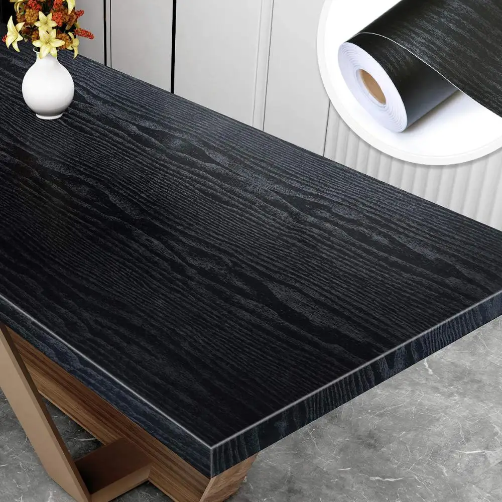 PVC Self Adhesive Waterproof Black Wood Wall Sticker Roll Furniture Door Desktop Cabinets Wardrobe Vinyl Wallpaper Contact Paper
PVC Self Adhesive Waterproof Black Wood Wall Sticker Roll Furniture Door Desktop Cabinets Wardrobe Vinyl Wallpaper Contact Paper