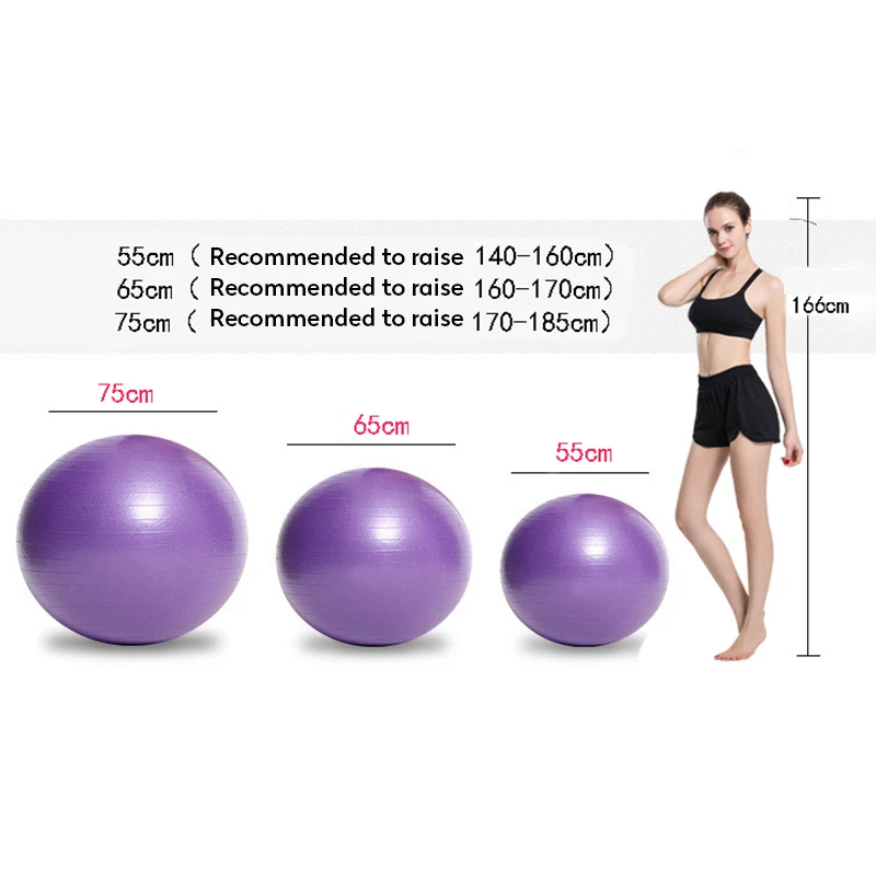 

45cm 55cm 65cm Yoga Ball Fitness Balls Sports Pilates Birthing Fitball Exercise Training Workout Massage Ball Gym ball With Pump