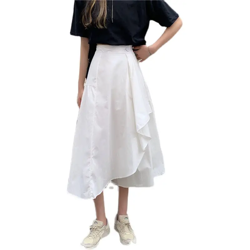 2021 New Plus Size Retro All-match Skirt Womens High Waist White Black Casual Skirt Lady Korean Irregular Big Swing Skirts aq664
2021 New Plus Size Retro All-match Skirt Womens High Waist White Black Casual Skirt Lady Korean Irregular Big Swing Skirts aq664