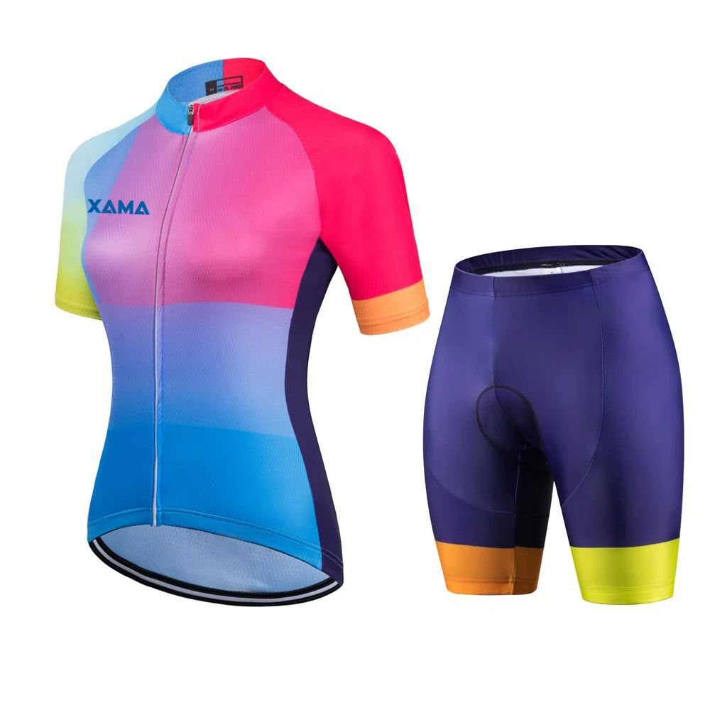 2021XAMA Pro Women's Miticolor Short Sleeve Cycling Jersey Sets Bib Pant Conjunto Feminino Ciclismo Gel Pink Pad Maillot Mujer
2021XAMA Pro Women's Miticolor Short Sleeve Cycling Jersey Sets Bib Pant Conjunto Feminino Ciclismo Gel Pink Pad Maillot Mujer