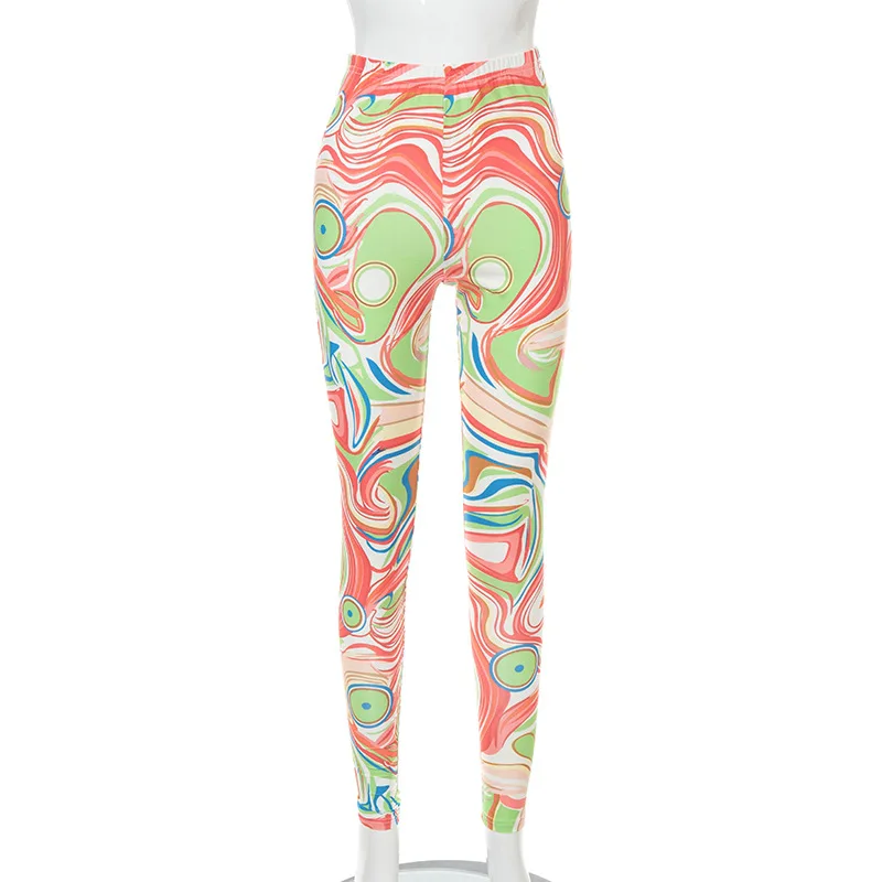 CIGGANTFUL Fashion Women 2021 Summer New Swirl Print Stitching Slim Colored Tight Pants Streetwear High Waist Casual Trousers
CIGGANTFUL Fashion Women 2021 Summer New Swirl Print Stitching Slim Colored Tight Pants Streetwear High Waist Casual Trousers