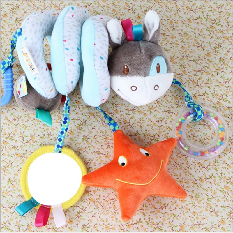 

Carton Animals Baby Soft Toy Baby Stroller Toys Donkey Elephant Bed Around Babys Crib Bed Hanging Toy Educational Rattle