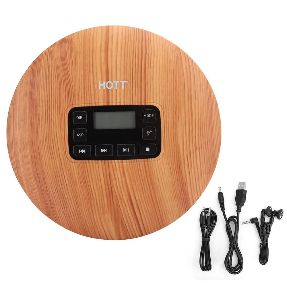 Портативный мини CD плеер HOTT MP3/CD R/CD RW Звук Hi Fi под дерево MP3 музыкальный с