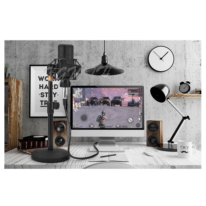 Large Diaphragm Studio Condenser Microphone For Vocal Recording Network PC Stage Sing Studio Audio Cardioid Mic Professional 
Large Diaphragm Studio Condenser Microphone For Vocal Recording Network PC Stage Sing Studio Audio Cardioid Mic Professional