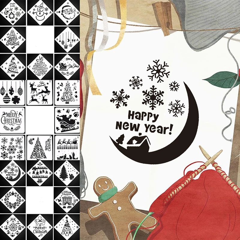 8Pcs/Set Merry Christmas Snowflake Template Layering Stencils Decorative Painting Scrapbook Album DIY Coloring Embossing
8Pcs/Set Merry Christmas Snowflake Template Layering Stencils Decorative Painting Scrapbook Album DIY Coloring Embossing