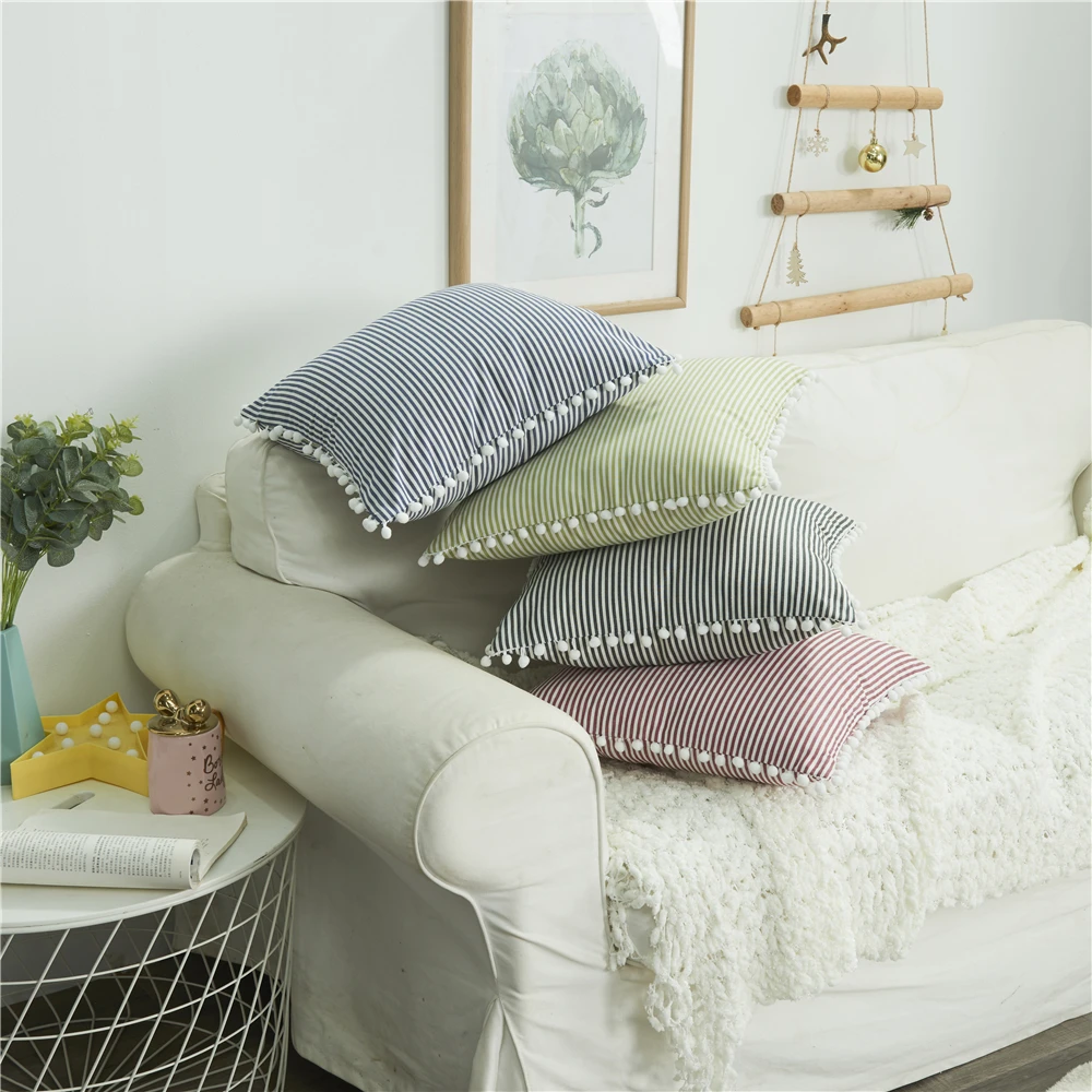 New Product Stripes Have Cotton Ball Side Pillowcases Home Life Interior Decoration Stylish And Simple Only Pillowcases
New Product Stripes Have Cotton Ball Side Pillowcases Home Life Interior Decoration Stylish And Simple Only Pillowcases