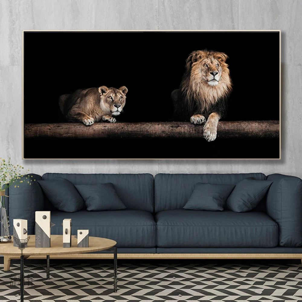 Modern Animals Posters and Prints Wall Art Canvas Painting Male Lion and Female lion Picture for Living Room Cuadros Home Decor
Modern Animals Posters and Prints Wall Art Canvas Painting Male Lion and Female lion Picture for Living Room Cuadros Home Decor