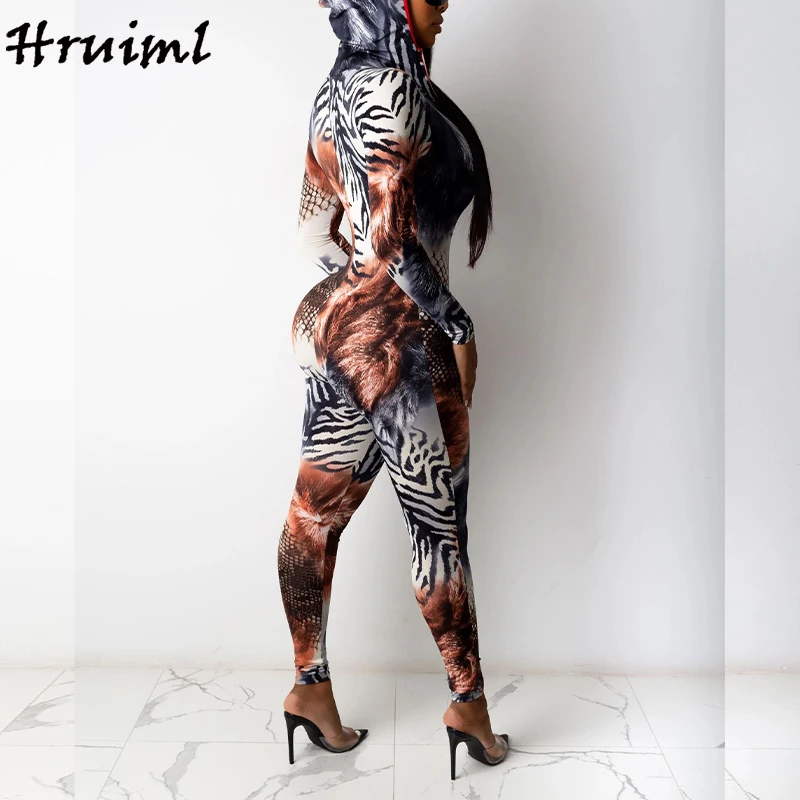Clothes for Women 2020 Fall Casual Long Sleeve Printing Jump Suits for Women Fashion Skinny Hooded Zipper Abbigliamento Donna
Clothes for Women 2020 Fall Casual Long Sleeve Printing Jump Suits for Women Fashion Skinny Hooded Zipper Abbigliamento Donna