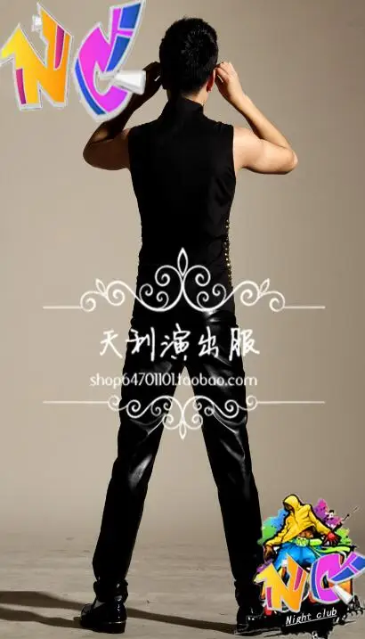 new Mirror rivet decoration Hot Men slim black vest bar male singer DJ nightclub DS sleeveless Fashion personality Vests costume
new Mirror rivet decoration Hot Men slim black vest bar male singer DJ nightclub DS sleeveless Fashion personality Vests costume