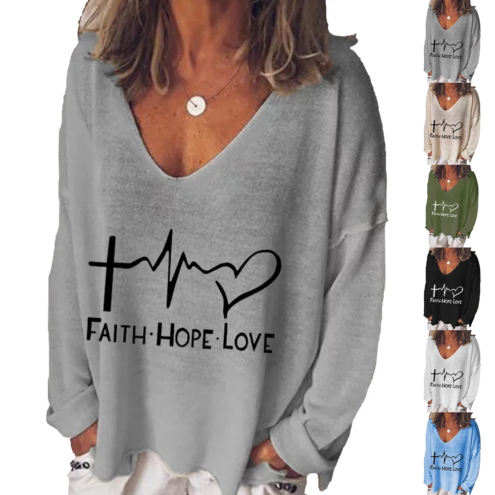 Womens Heartbeat Printed Long Sleeves Ladies Casual T-shirt V Neck Loose Casual Blouse Tops Tee Loose Outwear Tops Clothes
Womens Heartbeat Printed Long Sleeves Ladies Casual T-shirt V Neck Loose Casual Blouse Tops Tee Loose Outwear Tops Clothes